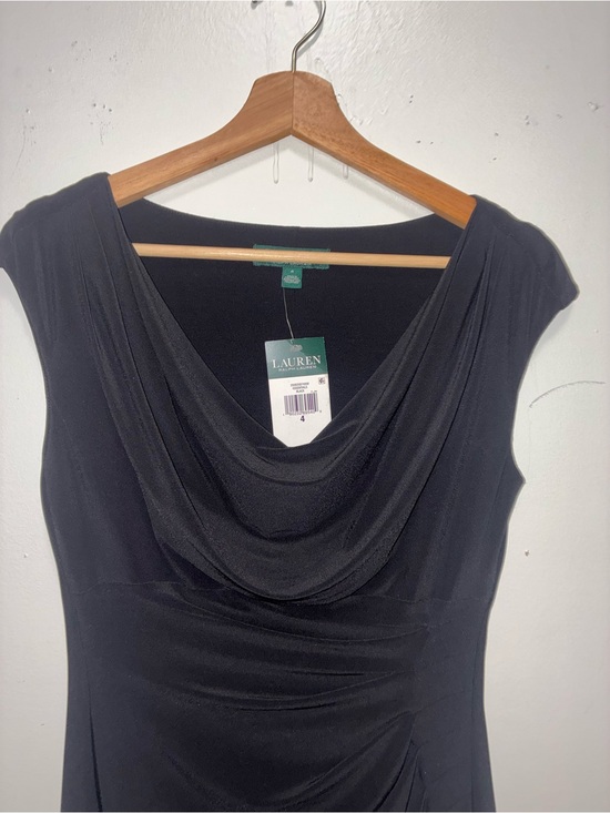 Lauren Ralph Lauren Dresses & Skirts - Lauren Ralph Lauren Black Draped Cowl Neck Midi Dress Size 4